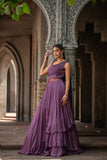 Plum Majesty Layered Evening Gown