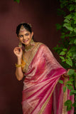 Royal Bloom in Golden Drape Saree