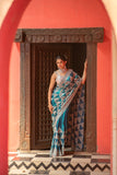 Ocean Gleam Saree