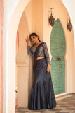 Midnight Elegance Embroidered Lehenga Set