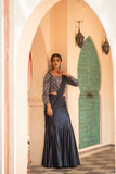 Midnight Elegance Embroidered Lehenga Set