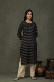 Pure cotton  pochampally  ikkat weave kurta with  conrast bottom  and dupatta