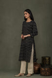 Pure cotton  pochampally  ikkat weave kurta with  conrast bottom  and dupatta