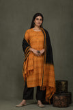 Pure cotton  pochampally  ikkat weave kurta with  conrast bottom and dupatta