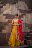 Golden Glow Bandhani Lehenga Set