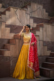 Golden Glow Bandhani Lehenga Set