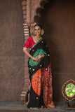 Midnight Charm Bandhani Black Saree