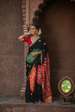 Midnight Charm Bandhani Black Saree