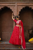 Laal Riwaayat Lehenga Set