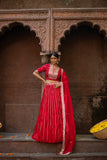Laal Riwaayat Lehenga Set