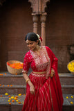 Laal Riwaayat Lehenga Set