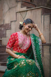 Royal Bloom Green Lehenga Set