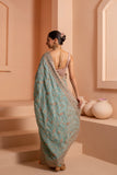 Whimsical fusion saree with opulent embellishment