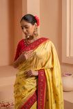 Glided glamour saree with metalic gold accent