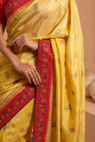 Glided glamour saree with metalic gold accent