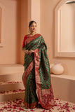 Heritage hue saree with crafted embroidery