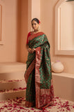 Heritage hue saree with crafted embroidery