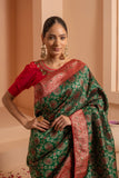 Heritage hue saree with crafted embroidery