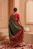 Heritage hue saree with crafted embroidery