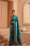 Rani rhapsody saree with mix of tradtional and modern designs