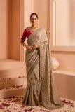 Tropical temptation saree with bright tropical prints