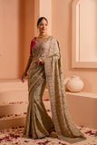 Tropical temptation saree with bright tropical prints