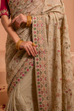 Tropical temptation saree with bright tropical prints