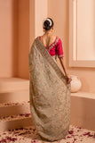 Tropical temptation saree with bright tropical prints