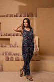 All time wear Pure Cotton Jumpsuit in Designer Ajrakh handblock print .