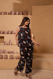 All time wear Pure Cotton Jumpsuit in Designer Ajrakh handblock print .