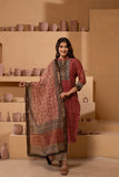 Timeless Maheshwari dupatta suit with intricate pattern and zari borders.