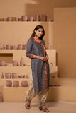 Maheshwari Dupatta suit with Intricate Pattern and Zari Borders.