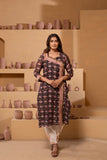 Classic charm Iightweight Chanderi dupatta suit with intricate pattern and zari borders.