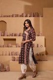 Classic charm Iightweight Chanderi dupatta suit with intricate pattern and zari borders.