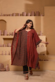 Ajrakh Handblock Pure Cotton Kaftan Set