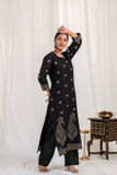 Fine cotton jamdani motif dupatta suit.