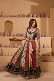 Ajrakh handblock Pure Cotton Flaired Lehnga Set