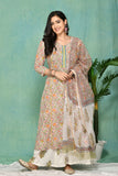 White multi color floral printed kurta and palazzo set