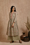 Premium cotton embroidered  jaipuri print dupatta set