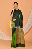 Green handloom linen saree