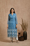 Fine jamdani classic kurta pant set with dupatta.