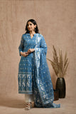 Fine jamdani classic kurta pant set with dupatta.