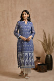 Fine jamdani classic kurta pant set with dupatta.