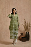 Fine jamdani classic kurta pant set with dupatta.