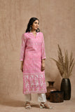 Fine jamdani classic kurta pant set with dupatta.