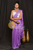 Purple handloom cotton saree