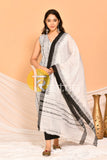 White black sambalpuri weave cotton kurta and pant set-s3