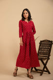 Pure cotton pochampally ikkat weave one piece dress