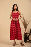 Pure cotton pochampally ikkat weave one piece dress.