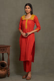 SOUTH COTTON KURTA SET WITH INTRICATE EMBROIDERY